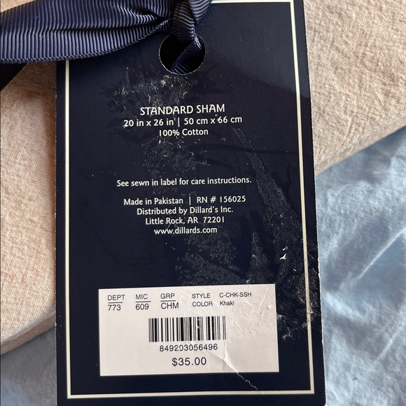 Meux Chambray Pillow Set - Tan or a dark cream color Standard Pillow Shams. - Picture 2 of 2